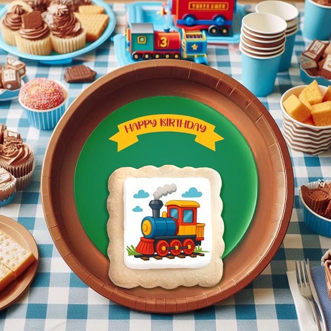 Train Cookies Choo Choo Train Theme Party Favors | Individually Wrapped 24 Pack Themed Cookies | Transportation Vehicles | Birthday Baby Shower Kids Adults Treats