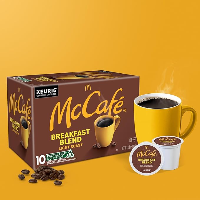 McCafe Breakfast Blend, Single Serve Coffee Keurig K-Cup Pods, Light Roast, 60 Count (6 Packs of 10)
