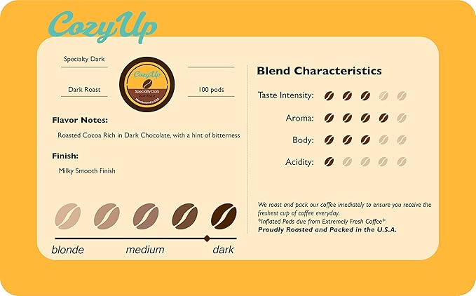Cozy Up | 100-Count | Specialty Dark Single-Serve Coffee Pods Compatible with Keurig K-Cup Brewers | Dark Roast Coffee