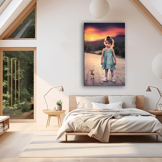 Personalized Custom Canvas Prints, Photo on Canvas Transform Your Photos into Stunning Framed Wall Art-Digitally Printed Photo to Canvas - Ideal for Home Decor, Gifts (32L?쐘48W" 80x120cm)