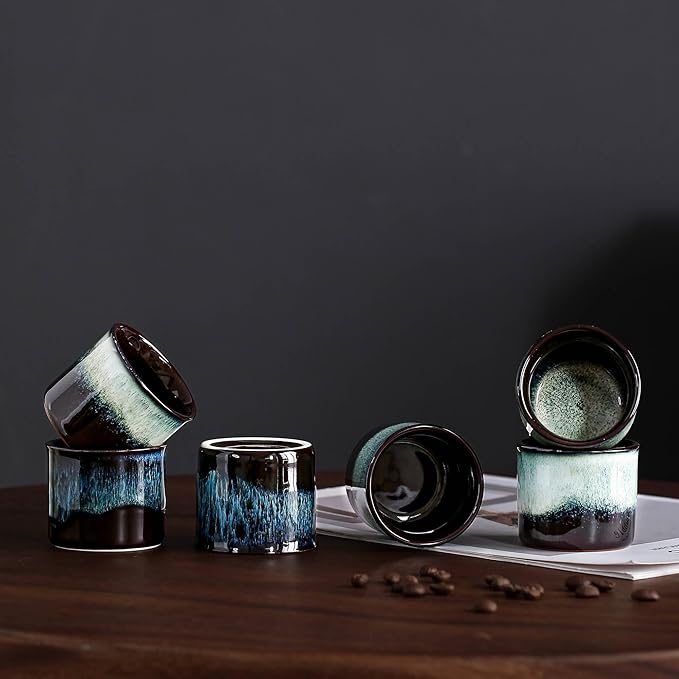 Tea Cups Set of 6 (magic blue interior&exterior)