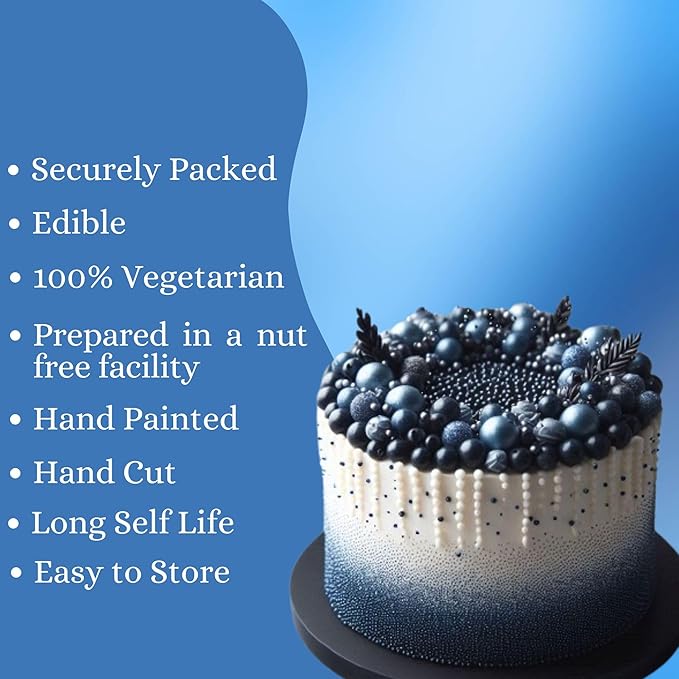 Confect Edible Christmas Sprinkles ??Navy Blue Pearl & Vermicelli Mix for Frozen-Themed Cake, Cupcake, Cookie & Holiday Baking Decoration | Vegan, Gluten-Free, Soy-Free, Dairy-Free, Palm Oil-Free- 4.2 Oz