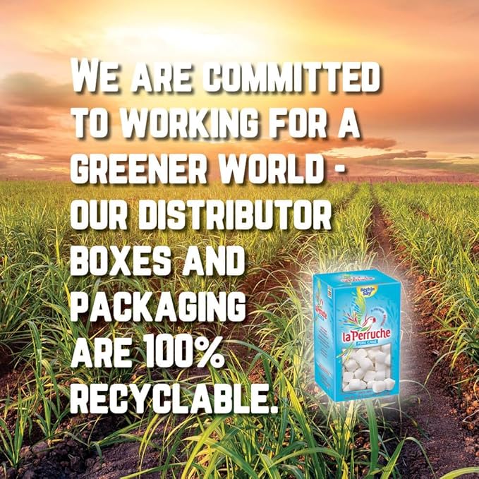 La Perruche Pure Cane White Sugar Cubes (750g/1.65lb box) | Ideal Sugar Cubes for Teas | Pack of 1