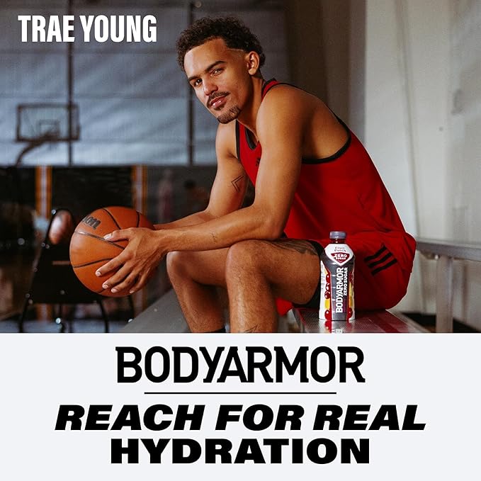 BODYARMOR ZERO Sugar Fruit Punch, Sugar Free Sports Drink - Low-Calorie Hydration - Natural Flavors with Potassium Packed Electrolytes, Antioxidants, and B-vitamins, 28 fl oz (Pack of 12)