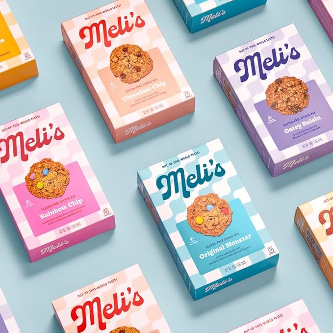 Meli?셲 Original Monster Gluten Free Cookie Mix, High Protein Baking Mix with Natural Chocolate, M&M's Milk Chocolate Chips & Rolled Oats, Easy Bake Oven Mixes for Sweet Treats, 16oz Box,3-Pack