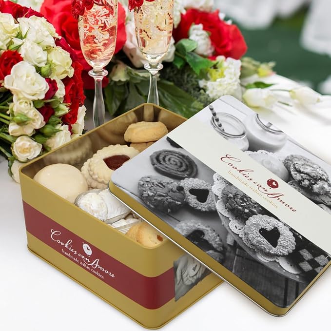 Assorted Italian Cookies Gift Box 2lb - Individually Wrapped Traditional Gourmet Cookies - Premium Cookie Basket for Holidays, Birthdays, Thank You & Celebrations