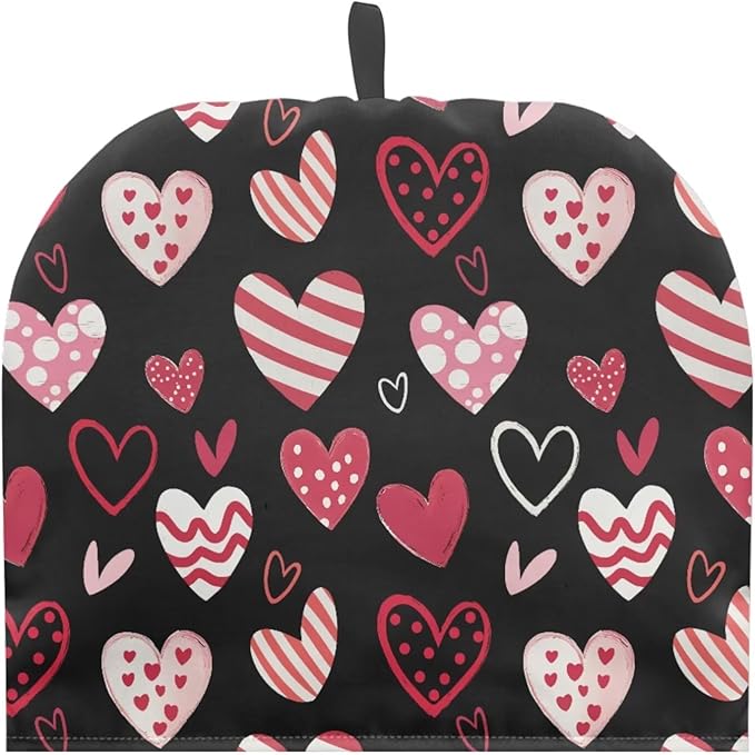 Valentine's Day Heart Roses Tea Cosy Kitchen Home Decorative Tea Pot Dust Cover Thermal Insulation & Heat Preservation Tea Cozies for Home Kitchen Valentine's Decor & Gift