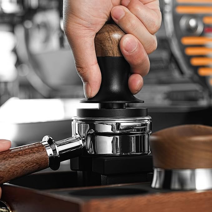 Espresso Tamper 53.35mm-3 Spring Loaded Coffee Tamper-15lb / 30lbs Replacement Springs Calibrated Tamper with Sound Feedback-MHW-3BOMBER Flat Base Tamper-Fits for 54mm Portafilter Basket T6183T-OS