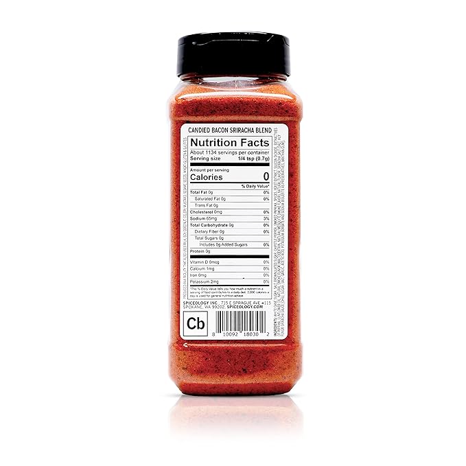 Spiceology - Candied Bacon Sriracha Spice Blend & Rub - Use On: Salmon, Sweet Potatoes, Chicken, Pork, Couscous, Sauces, and Vegetables - 28 oz