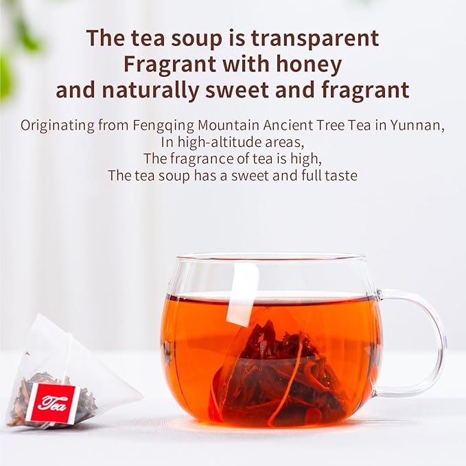 XIHETANK Black Tea Bags, 100 Count,Ancient Tree Black Tea,Full Sweetness Taste,Containing Caffeine, 100% Natural,Caffeinated tea,Can Be Soaked Hot or Cold (Honey Fragrant Black Tea) Black tea bags