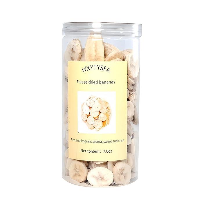 FD Banana Chips, freeze dried banana chips,dried bananas,Sugar Free, Crispy Fruit Snacks, Sealable and Canisterable, 7 oz/200g