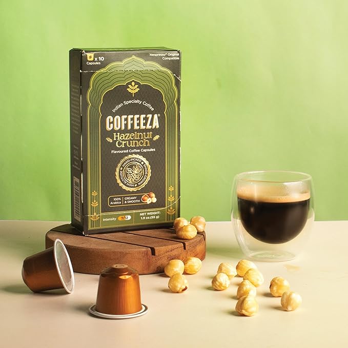 Coffeeza Variety Pack Flavoured – 60 Coffee Capsules (Pack of 6) – Original Line compatible – Specialty Indian Arabica Coffee – Recyclable Pods – Medium Roast – Flavored Espresso Pods