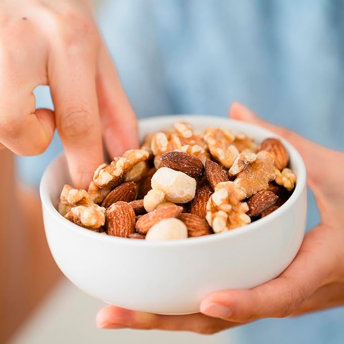 Jaybee's - Raw Deluxe Mixed Nuts Unsalted 3 Pound | Almonds, Cashews, Pecans, Walnuts, Brazil Nuts, Macadamia | Fresh, Unsalted, Natural Variety | Resealable Bulk Snack Pack
