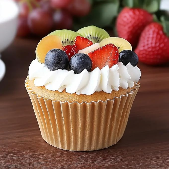 200pcs Natural Standard Cupcake Liners for Baking Cup, No Smell, Grease-proof Muffin Liners, Standard Size Cupcake Cups for Party, Wedding, Birthday