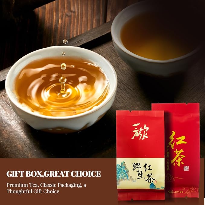 The Spring Tea Premium Grade Ancient Tree Black Tea From Wild 300+ Year Old Tree, Loose Leaf with Individual Pack, Just harvested in Spring 2025, Exquisite, Handpicked, Gift Package, 3.5oz/100g
