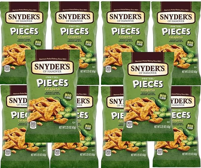 Snyder?셲 Jalape챰o Pretzel Pieces, 2.25 oz, 10 Bags Pack Set