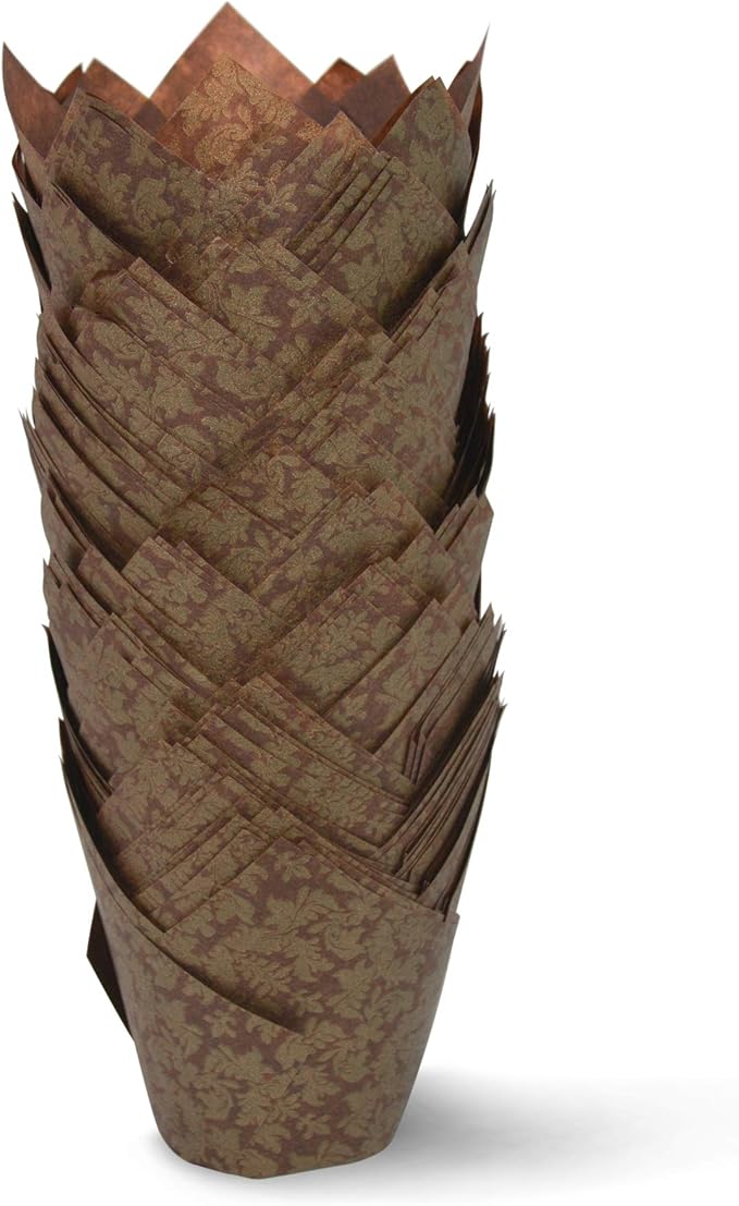 Brown Gold Leafs Medium Size Tulip Baking Cups Cupcake Liners Muffin Liners Greaseproof Paper 1000