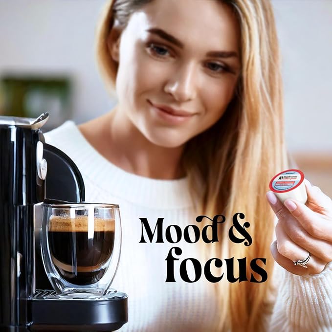 Shroomzup Mushroom Coffee K Cups 12 Pods - 10 Mushroom Coffee with Ashwagandha and Shilajit - Dark Roast Single Serve K-Cup Pods
