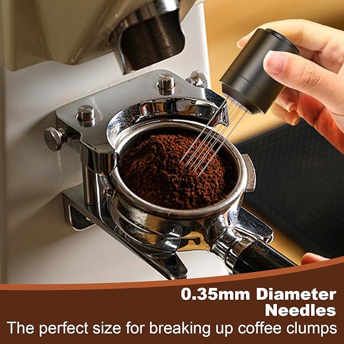 WDT Espresso Distribution Tools Espresso Stirrer Tool WDT Coffee Distributor for Barista Espresso Machine Accessories 9*0.35mm Espresso Grounds Stirrer with Extra 9 Replaceable Needles,Black