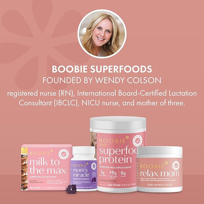 Boobie Bar Superfood Oatmeal Chocolate Chip Lactation Bar for Breastfeeding Moms to Increase Milk Supply | #1 Selling Lactation Snack Bars | Vegan, Fenugreek-Free, Gluten-Free, Dairy-Free (7 Bars)