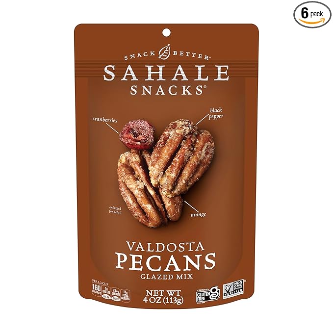 Sahale Snacks Valdosta Pecans Glazed Mix, 4 Ounces (Pack of 6)