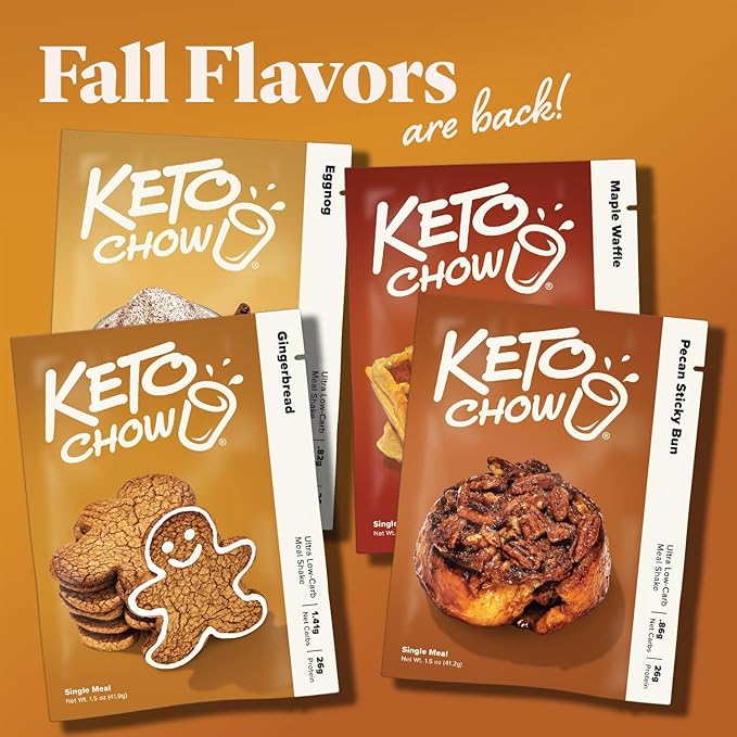 Keto Chow Maple Waffle | Keto Meal Replacement Shake Powder | Nutritionally Complete | Low Carb | Delicious Easy Meal Substitute | Protein Rich You Choose The Fat | 21 Meal Serving