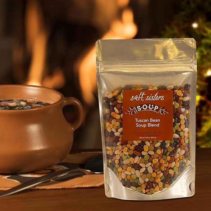 s.a.l.t. sisters Tuscan Bean Soup | All-Natural, Gluten Free, MSG Free, Non-GMO | Unique Dried Bean Blend with our Tuscan Farmhouse Seasoning | Heart, Rich, and Bursting with flavor | 8.5oz