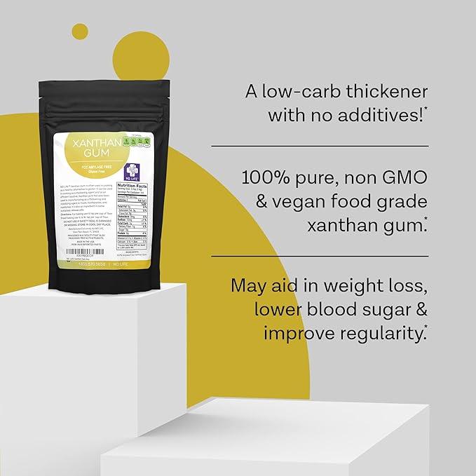 MD. Life Xanthan Gum for Baking Keto - 1 Pound ??100% Natural Xanthan Gum Powder - Keto Friendly & Gluten Free ??Carb Free Xanthan Gum for Baking, Food Thickener & Ice Cream Stabilizer