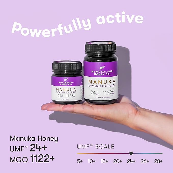 New Zealand Honey Co. Raw Manuka Honey UMF 24+ / MGO 1122+, UMF Certified / 8.8oz