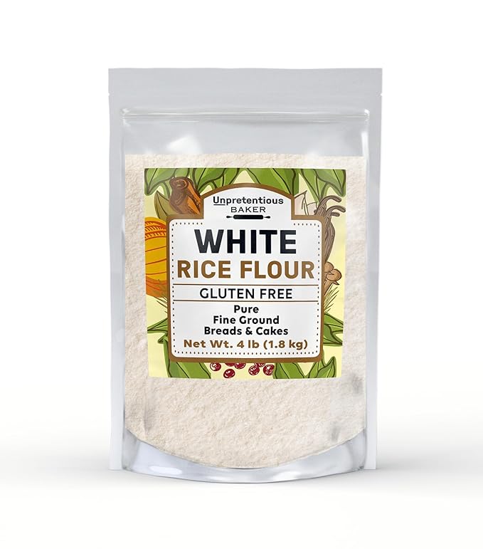 White Rice Flour By Unpretentious Baker, 4 lb, Cookies, Cakes, Muffins and Breads