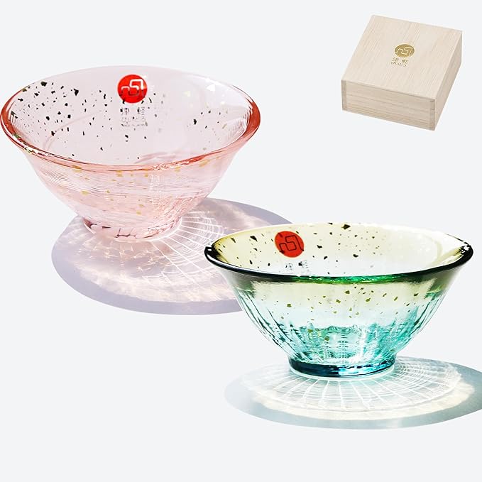 Japanese drinkware gift Handcrafted Mini Glass Set Elegant Japanese Sake Cups Perfect for Any Occasion Made in Japan (Sakura and Moonlight, Sake Glass (2.5 fl oz))