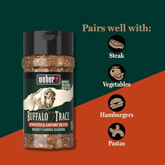 Weber Buffalo Trace Whiskey Flavored BBQ Seasoning, 3.5 oz