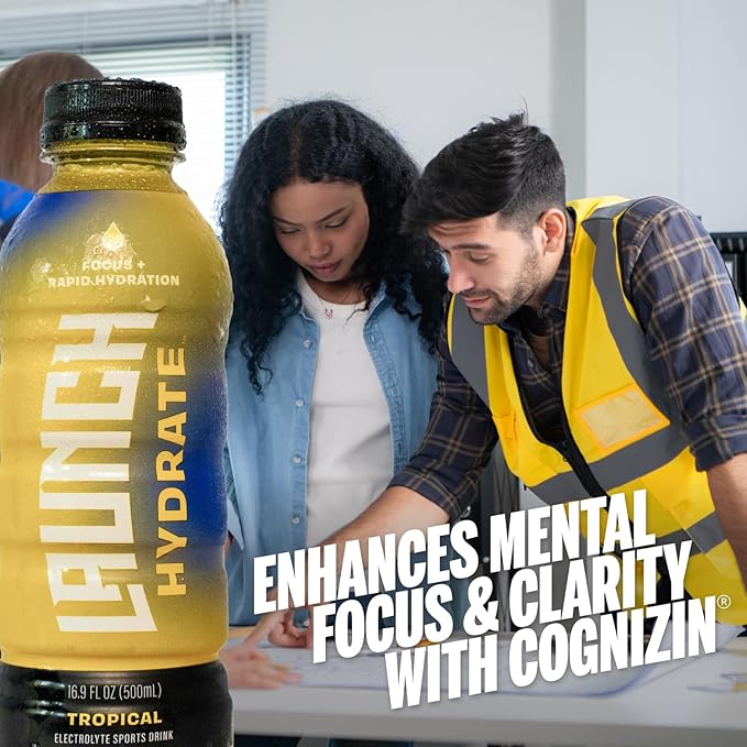 Sports Drink 12-Pack ??Tropical Flavor ??Real Cane Sugar, 3x Electrolytes, Cognizin for Focus, Natural Juice, No Artificial Dyes ??Trusted by Perfect Game