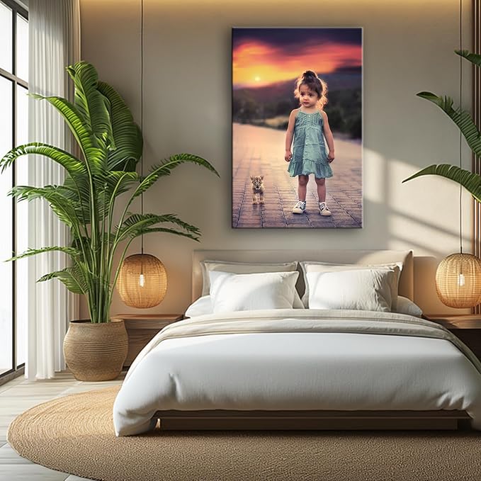 Personalized Custom Canvas Prints, Photo on Canvas Transform Your Photos into Stunning Framed Wall Art-Digitally Printed Photo to Canvas - Ideal for Home Decor, Gifts (32L?쐘48W" 80x120cm)