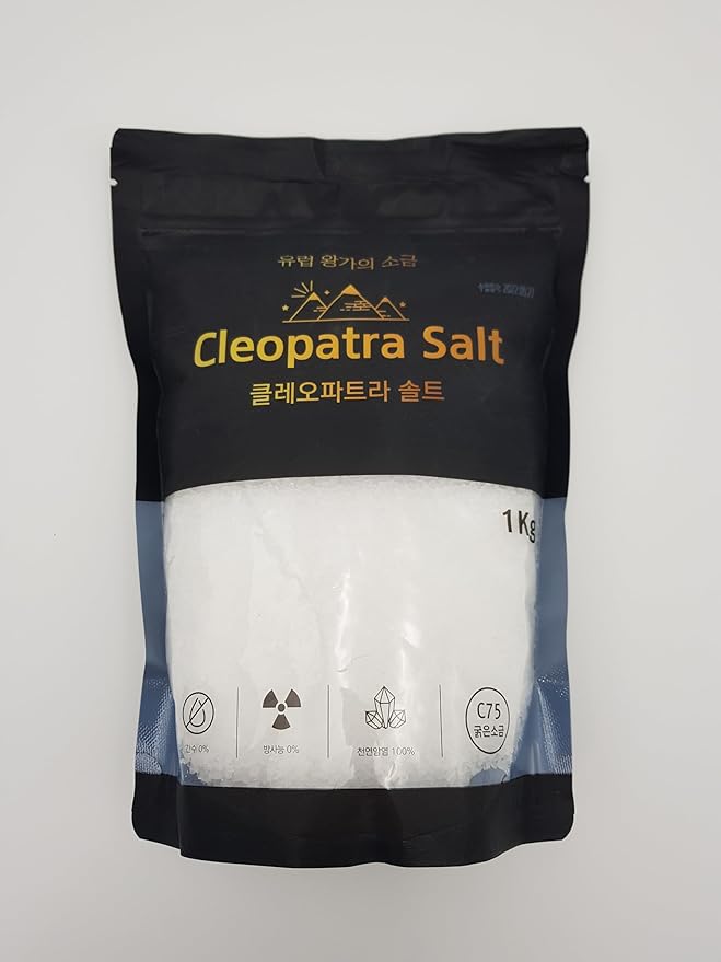 Cleopatra Salt, Premium Crystal Rock Salt, No Bitter yet Subtle Sweetenss, Suitable for Long-term Storage, With Zipper at the Top, 35.27 oz (One Size, Coarse Grain)