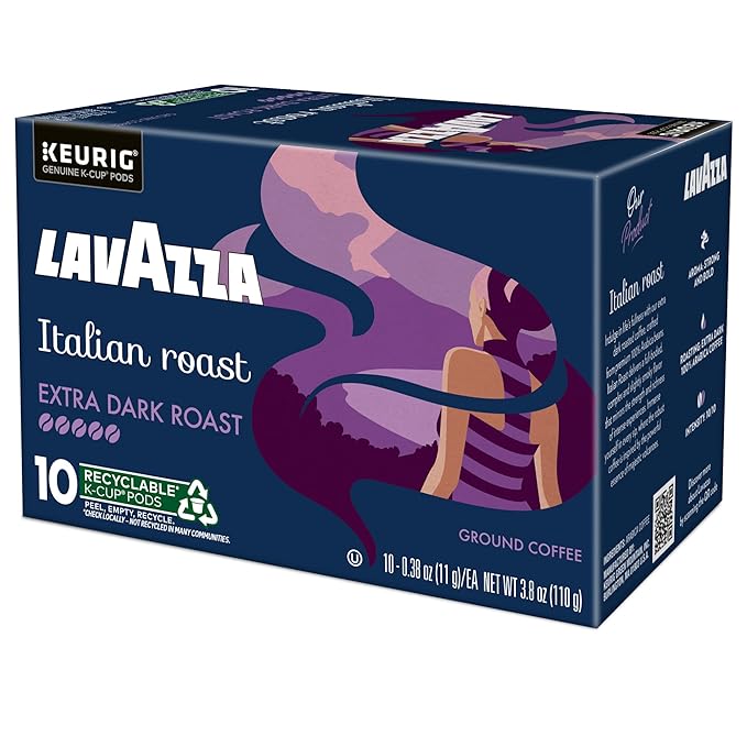 Lavazza Italian Roast, Keurig Single Serve K-Cup Pods, 60ct (6 Packs of 10)