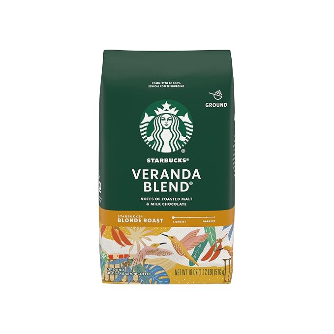 Starbucks Blonde Roast Ground Coffee ??Veranda Blend ??100% Arabica ??1 bag (18 oz.)