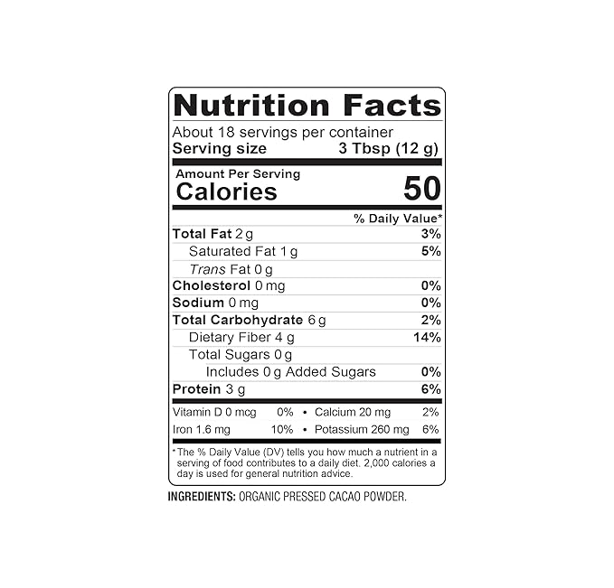 BareOrganics Cacao Powder | Healthy Chocolate | Organic, Gluten-Free, Vegan, Non-GMO, BPA-Free, 8oz