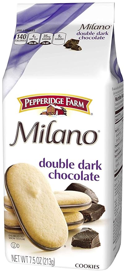 Pepperidge Farm Milano Cookies, Double Dark Chocolate, 3 Bags, 7.5 oz. Each