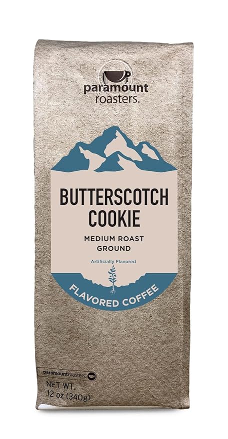 Paramount Roasters, Butterscotch Cookie Flavored Ground Coffee, 1-12oz bag, Medium Roast (Paramount Coffee Company)