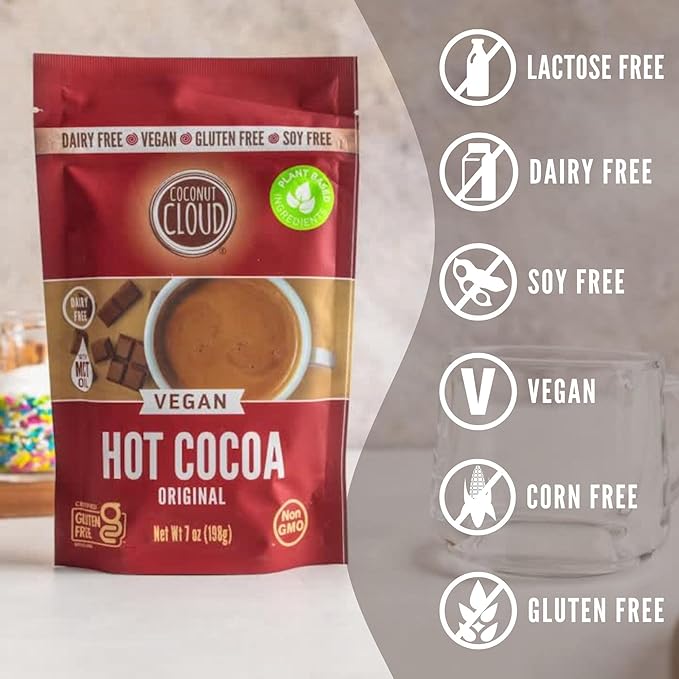 Coconut Cloud: Dairy-Free Instant Hot Cocoa Mix | Vegan, Natural, Delicious, Creamy Chocolate (Made in Colorado from Premium Coconut Milk Powder), Original 12 oz