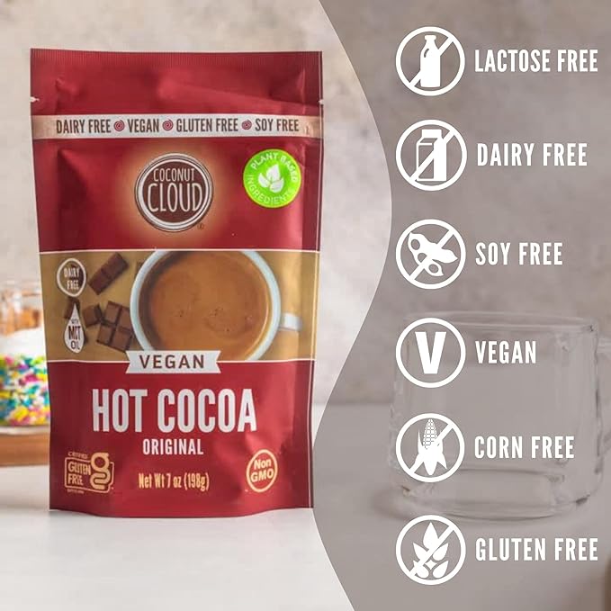 Coconut Cloud: Dairy-Free Instant Hot Cocoa Mix | Vegan, Natural, Delicious, Creamy Plant Based Chocolate (Made in Colorado from Premium Coconut Milk Powder), 7 oz