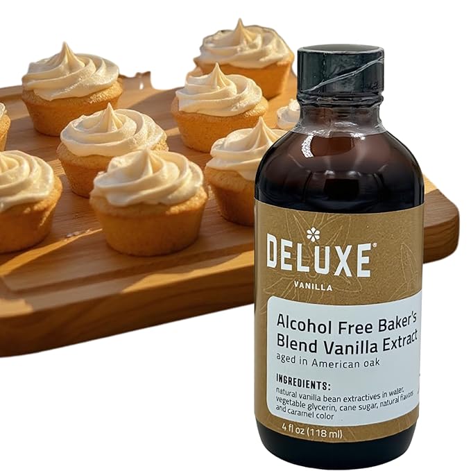 Alcohol Free Vanilla Extract Bakers Blend 4 fl oz Small Batch Producted in Oak Barrel Aged Intense Flavor - Non Alchoholic