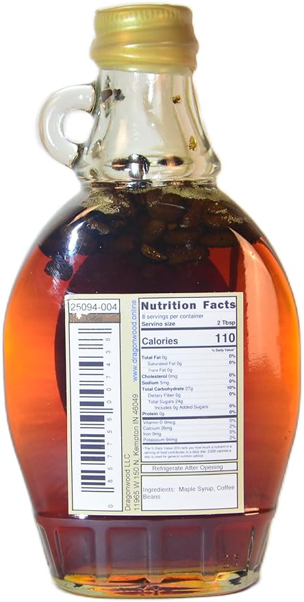 Coffee Maple Syrup - For Pancakes and Waffles ??Made With Pure Maple Syrup And Coffee Beans - By Dragonwood (8 fl oz)