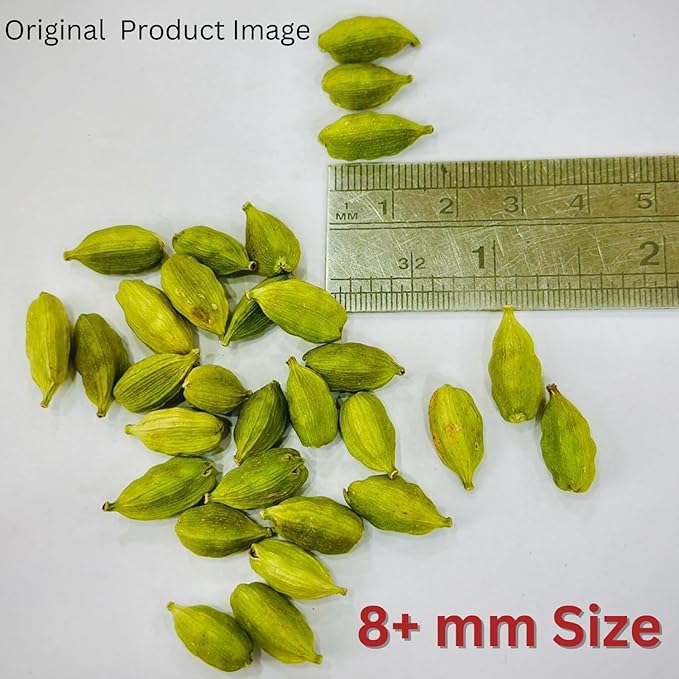 Herbs Botanica Green Cardamom Pods Whole 7-8mm size Elaichi for Culinary Delights and Aromatic Infusions Handpicked Fresh Fragnant and Flavorful Perfect for Cooking, Baking, and Brewing 100g / 3.5 oz