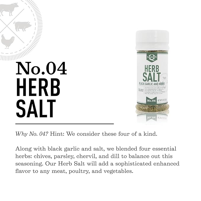 Lillie?™s Q - Herb Salt Seasoning, Garlic and Herb Seasoning for Grilling, with Chives and Parsley, Perfect on Meat, Poultry & Vegetables (6 oz)
