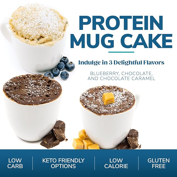 WonderSlim Protein Mug Cake, Chocolate Caramel, 6g Fiber, Low Sugar, Gluten Free (7ct)