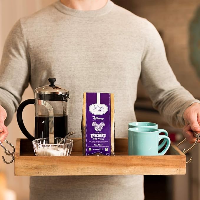 Joffrey???Coffee - Disney Organic Peru Alto Mayo | Single Origin, USDA Organic & Fair Trade Certified, Full Roast, Arabica Coffee Beans, Kosher (Ground, 11 oz)