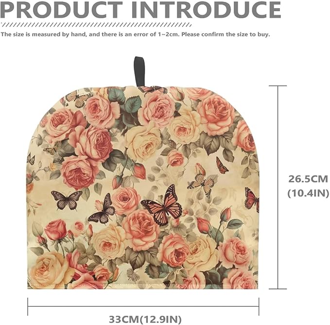 Hudotybom Vintage Floral Tea Cozy for Teapot Insulated Large Teapot Cover to Keep Warm Tea Kettle Cover Machine Washable Coffee Pot Cloth Covers Kitchen Home Decorations for Housewife Mom