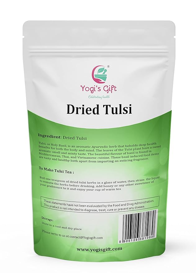 Dried Tulsi | Holy Basil Leaf Tea 1 LB | Relaxing and Calming Tea | 100% Natural | by Yogi's Giftยฎ